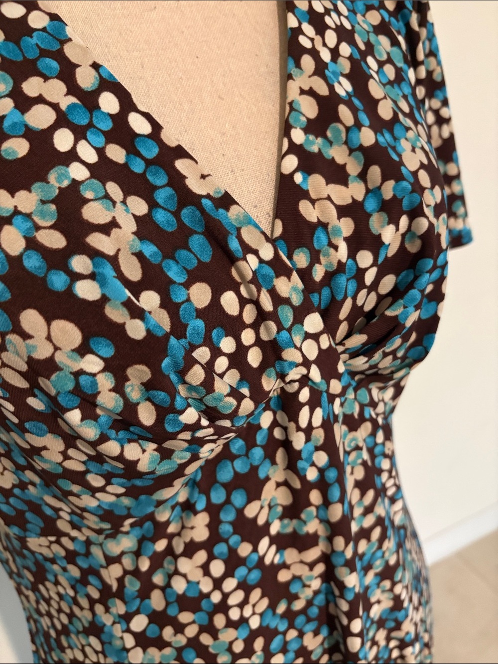 Chaps XL dress comfy brown blue 1959 - Picture 3 of 6
